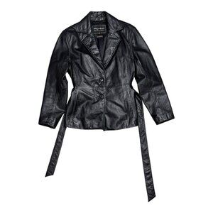 WILSONS LEATHER Vintage Y2K Lined Winter Casual Trench Coat Womens Small